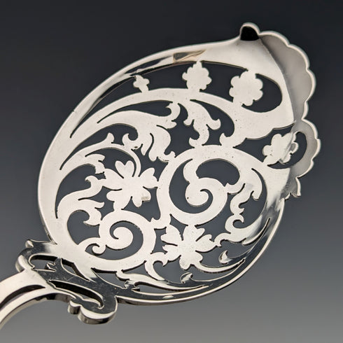 1911年 英国アンティーク 純銀製 サービングスプーンペア 104g Martin, Hall & Co